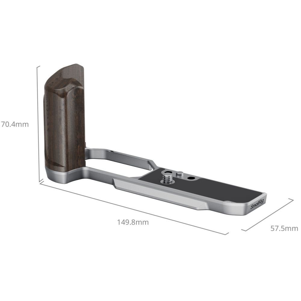 SmallRig 5707 L-Shaped Mount Plate with Wooden Handle for Nikon Z f, silver