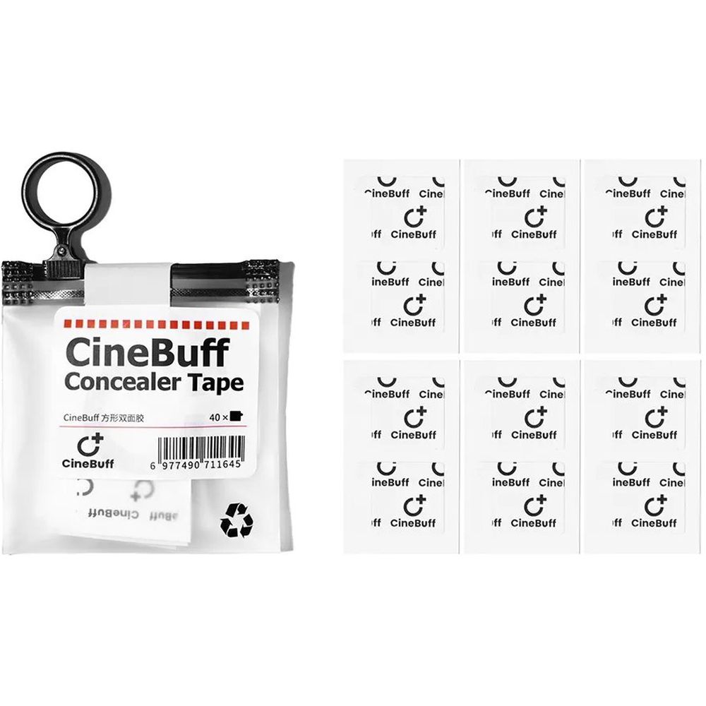 CineBuff Concealer tape pre-cut square double-sided adhesive pads (40 pieces)