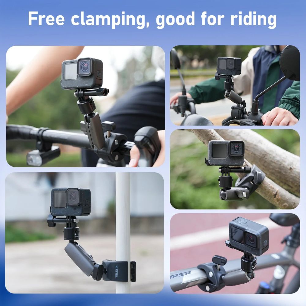 Supporto per manubrio con morsetto a sgancio rapido Telesin Crab Claw