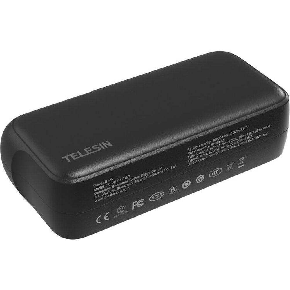 Power bank Telesin da 10000 mAh per batterie GoPro 13 - 20 W