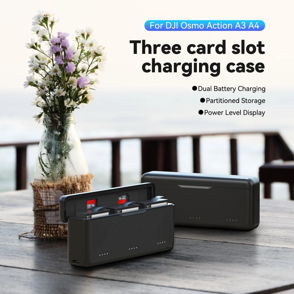 Telesin Pocket Charging Box per DJI Osmo Action 5/4/3 (3 slot)