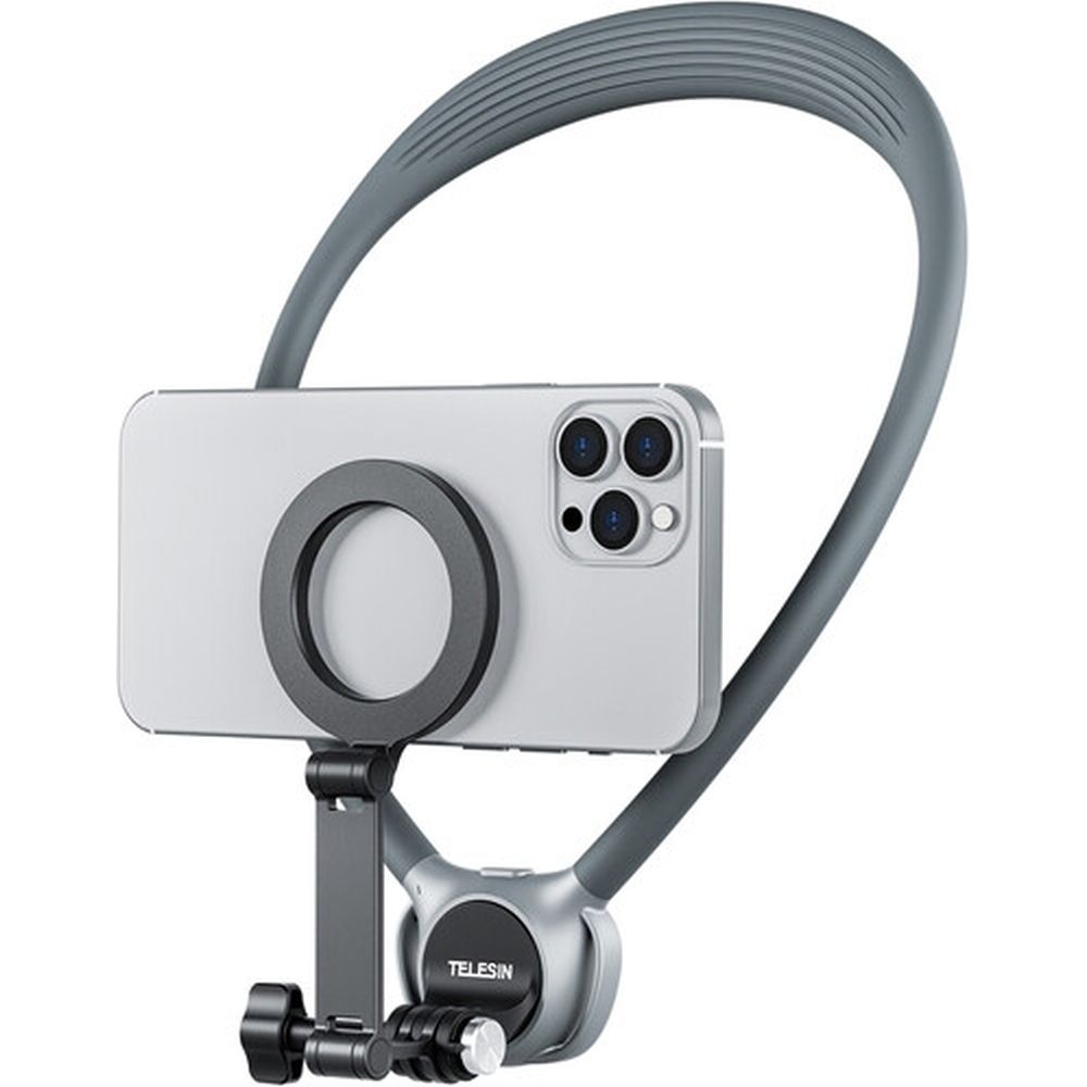 Telesin Neck Attacco 360º Combo - GoPro e Smartphone - Grigio