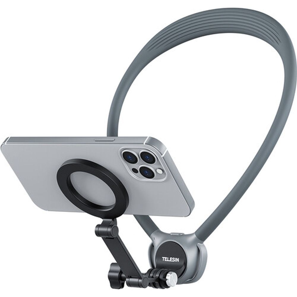 Telesin Neck Attacco 360º Combo - GoPro e Smartphone - Grigio