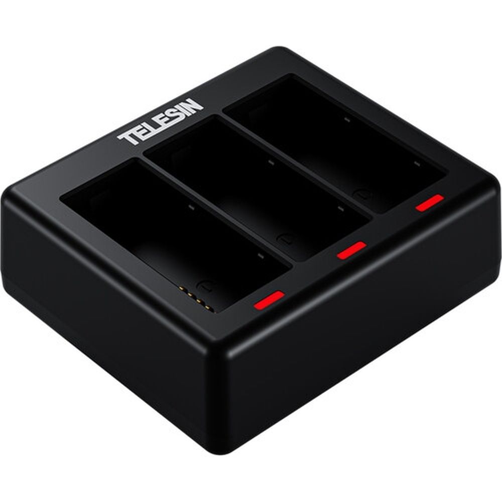 Caricabatterie Telesin per 3 batterie + 2 batterie per GoPro 13