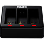 Caricabatterie Telesin per 3 batterie + 2 batterie per GoPro 13