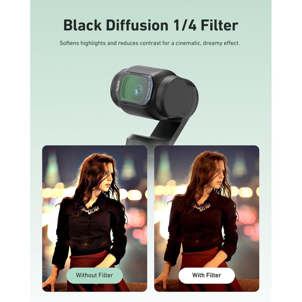 Telesin 1/4 Black Diffusion Filter for DJI Osmo Pocket 3
