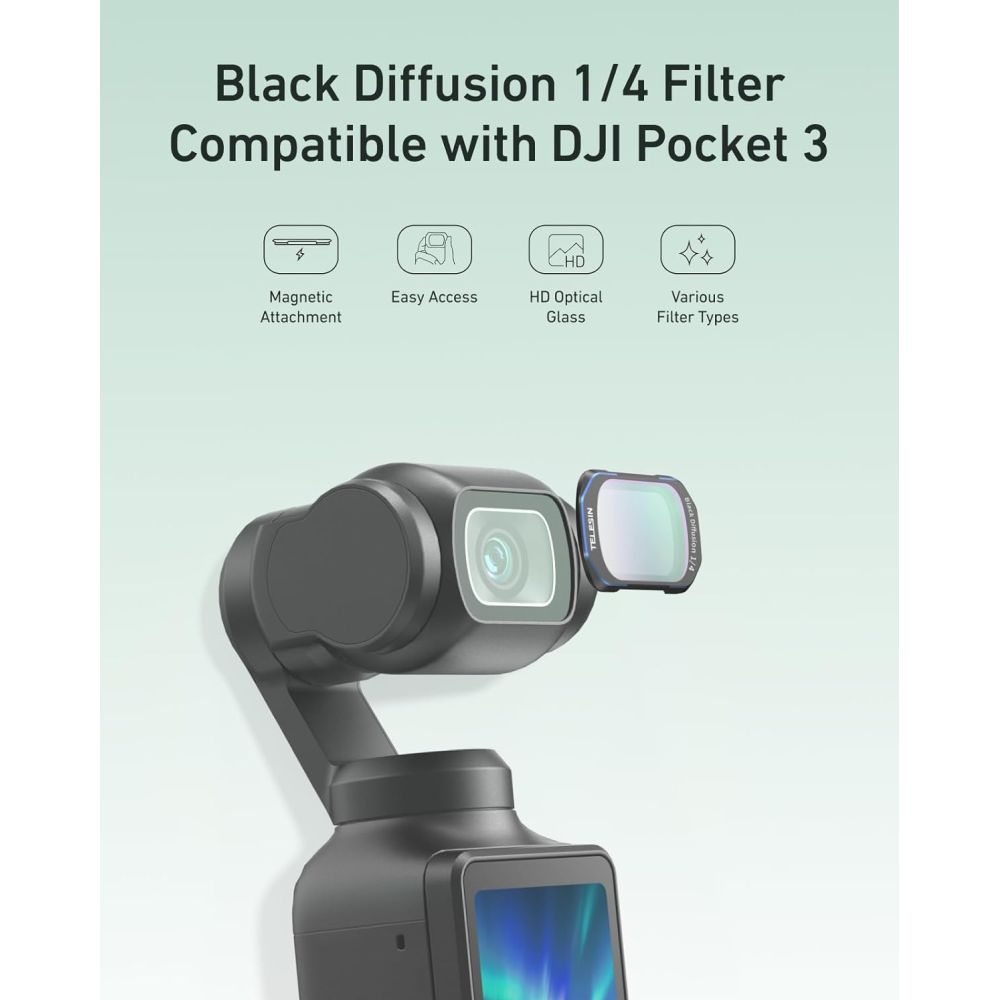 Telesin 1/4 Black Diffusion Filter for DJI Osmo Pocket 3