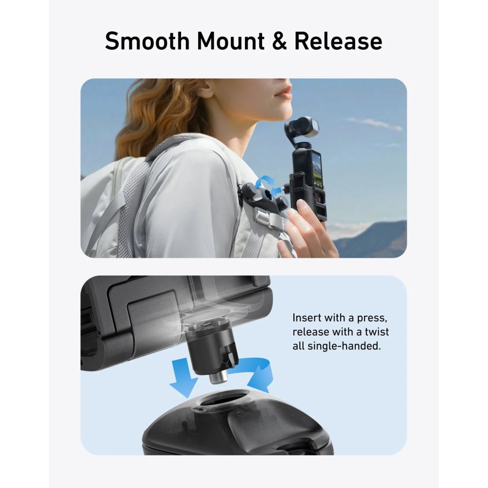 Staffa di montaggio per zaino Telesin per DJI Pocket 3