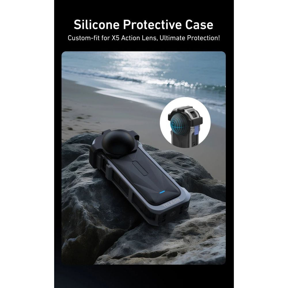 Telesin Metal cage for Insta360 X5 with lens cover