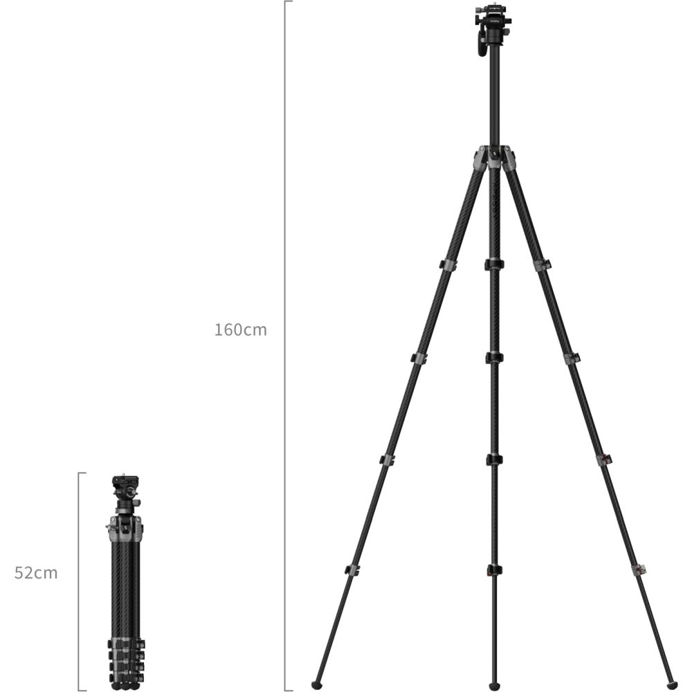 SmallRig 5477 Treppiede portatile in fibra di carbonio AP255Pro