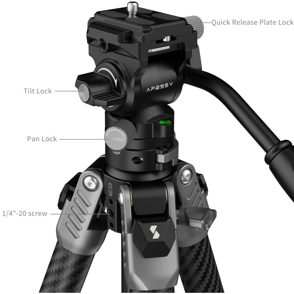 SmallRig 5477 Treppiede portatile in fibra di carbonio AP255Pro