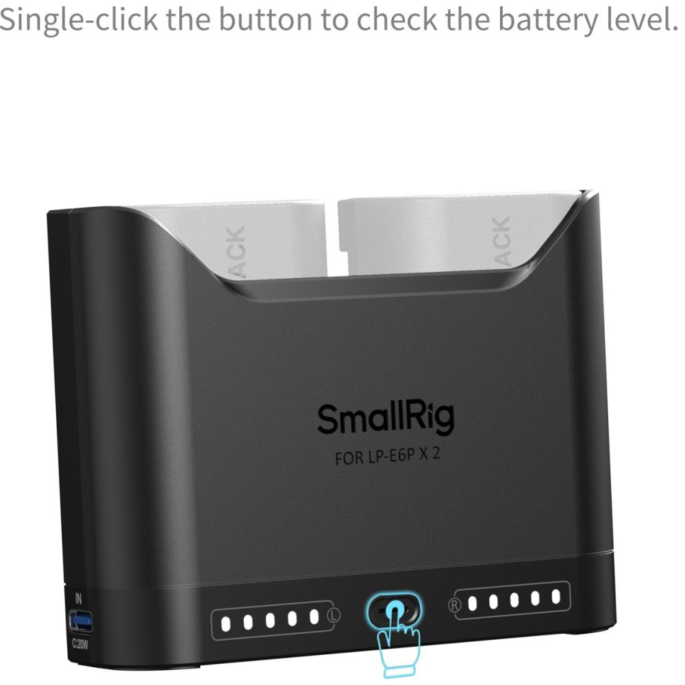 Caricabatterie per fotocamera SmallRig 5490 per LP-E6P