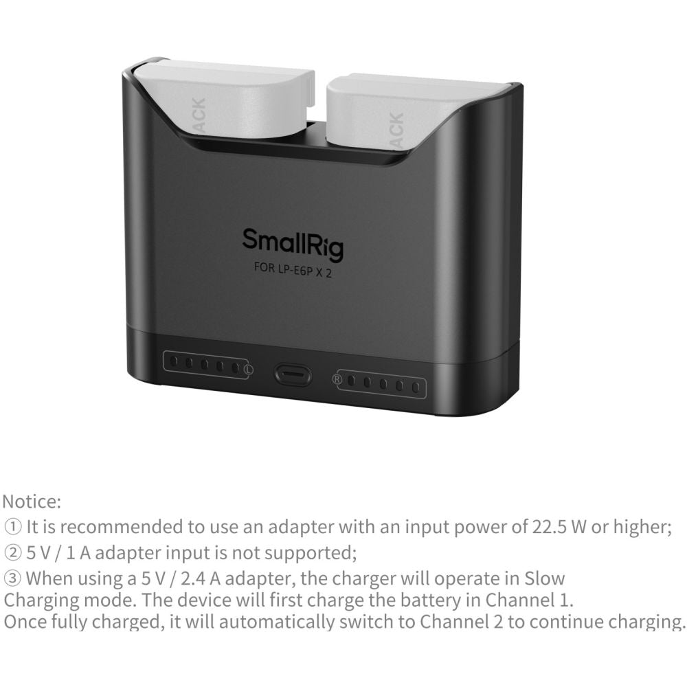 Caricabatterie per fotocamera SmallRig 5490 per LP-E6P
