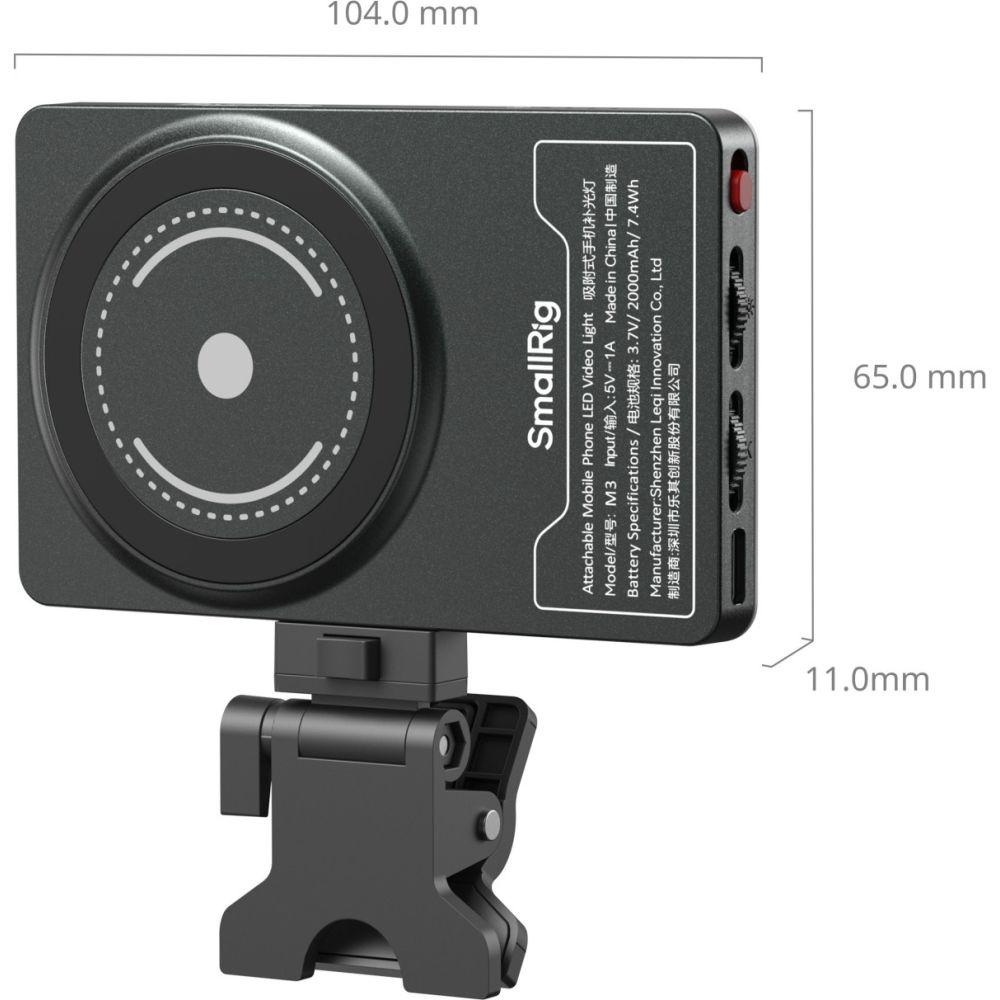 SmallRig 5503 M3 Luce video LED collegabile al telefono cellulare, blu inchiostro