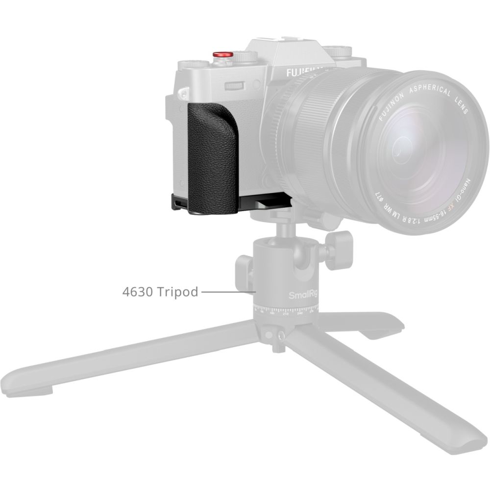 SmallRig 5665 L-Shaped Mount Plate with Silicone Handle for FUJIFILM X-T30 / X-T30 II / X-T30 III, Charcoal Silver