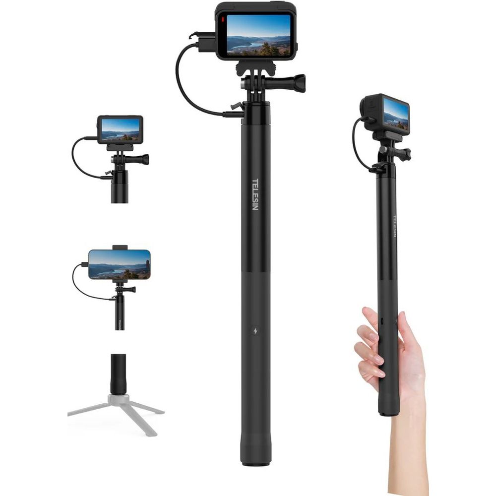 Telesin Power Bastone per selfie 2.0 - 102 cm, 18 W, 5000 mAh