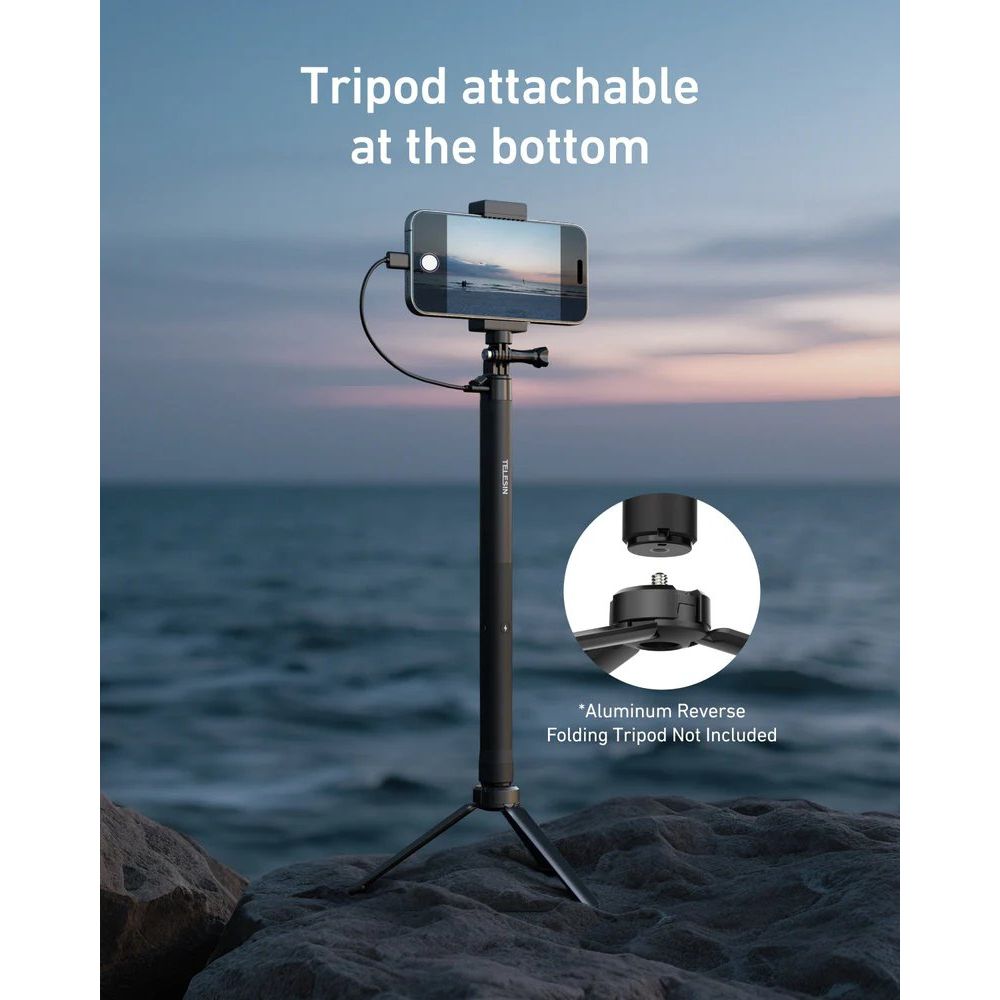 Telesin Power Bastone per selfie 2.0 - 102 cm, 18 W, 5000 mAh