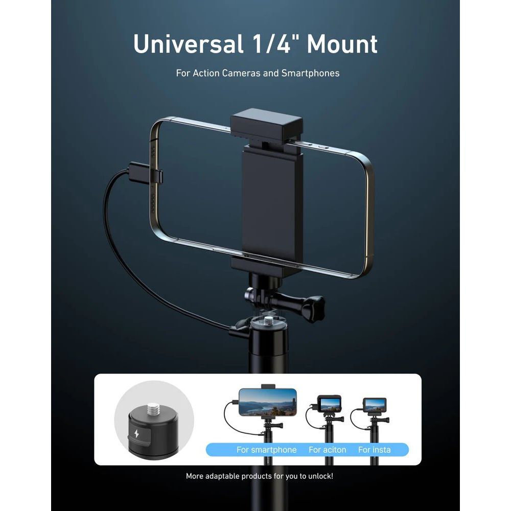 Telesin Power Bastone per selfie 2.0 - 102 cm, 18 W, 5000 mAh
