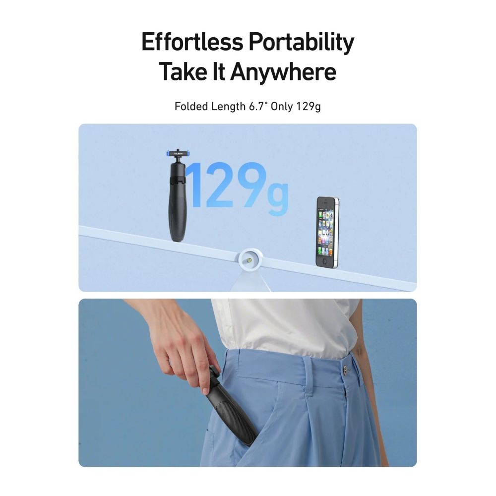 Telesin Selfie stick Mini Tripod 2.0 with Ball Head for GoPro