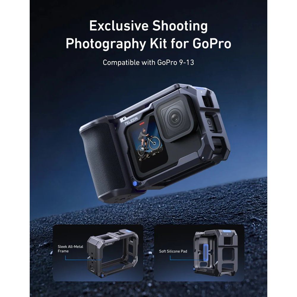 Telesin StreetGrip Kit for GoPro 9/10/11/12/13 with cage
