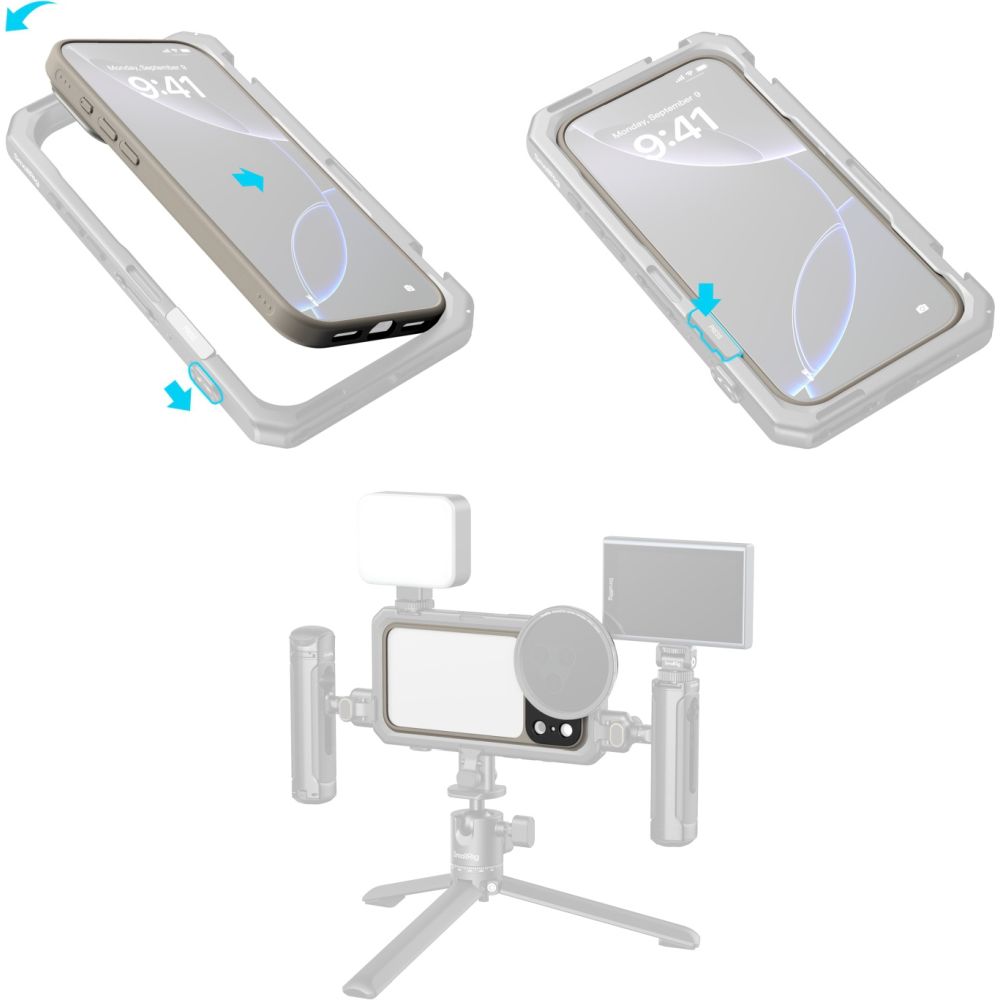 SmallRig 5794 FilMov Custodia protettiva leggera per fotografia per iPhone 17 Pro Max, grigia