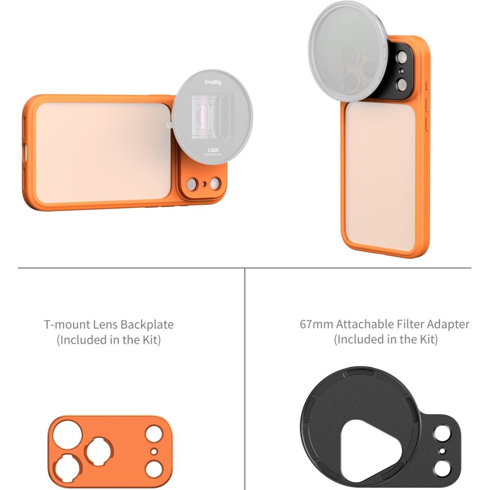 SmallRig 5795 FilMov Lightweight Photography Bumper Case for iPhone 17 Pro Max, Orange