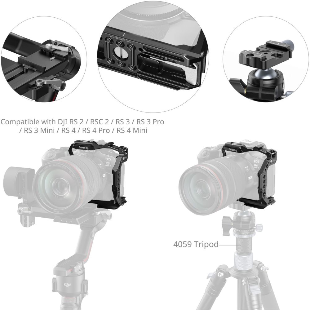 SmallRig 5953 "HawkLock" Mezza gabbia a sgancio rapido per Canon EOS R6 Mark III / R6 Mark II / R5 Mark II