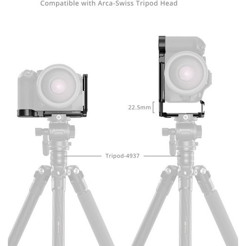 Piastra di montaggio a L SmallRig 5962 con slot AirTag per Canon EOS R6 Mark III / R6 Mark II / R5 Mark II