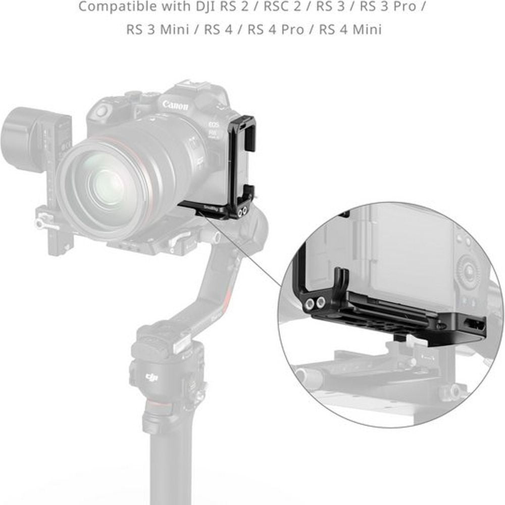Piastra di montaggio a L SmallRig 5962 con slot AirTag per Canon EOS R6 Mark III / R6 Mark II / R5 Mark II