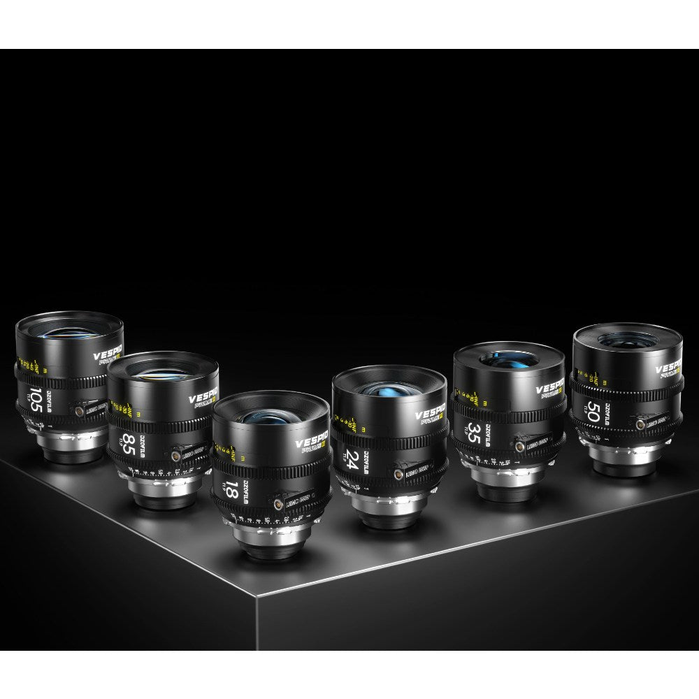 DZOFILM Vespid Prime 2 18/24/35/50/85/105mm T1.9 PL con Custodia (meter scale)