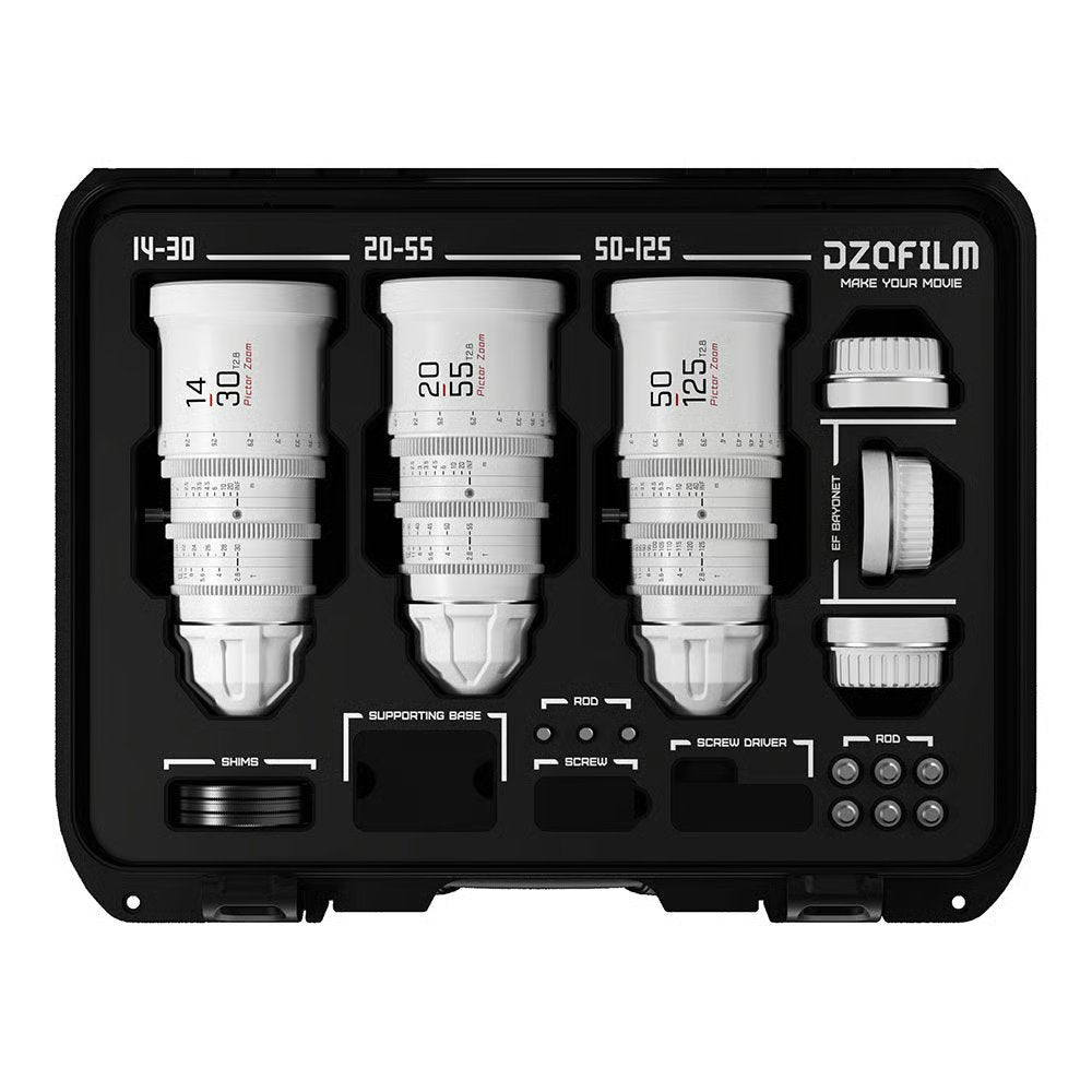 DZOFilm Pictor Zoom Bundle 14-30/50-125/20-55 T2.8 – Bianco