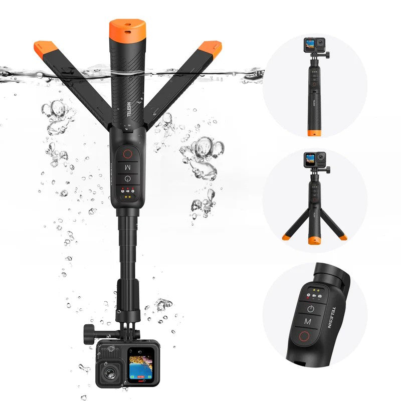 Treppiede Selfie Stick Subacqueo Telesin con Telecomando per GoPro