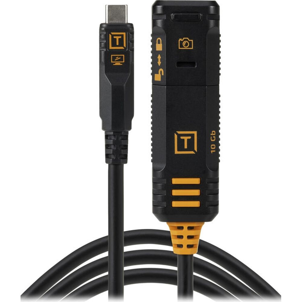 Cavo di prolunga con blocco TetherBoost USB-C TetherPro Optima 10G di Tether Tools, 4,8 m, nero