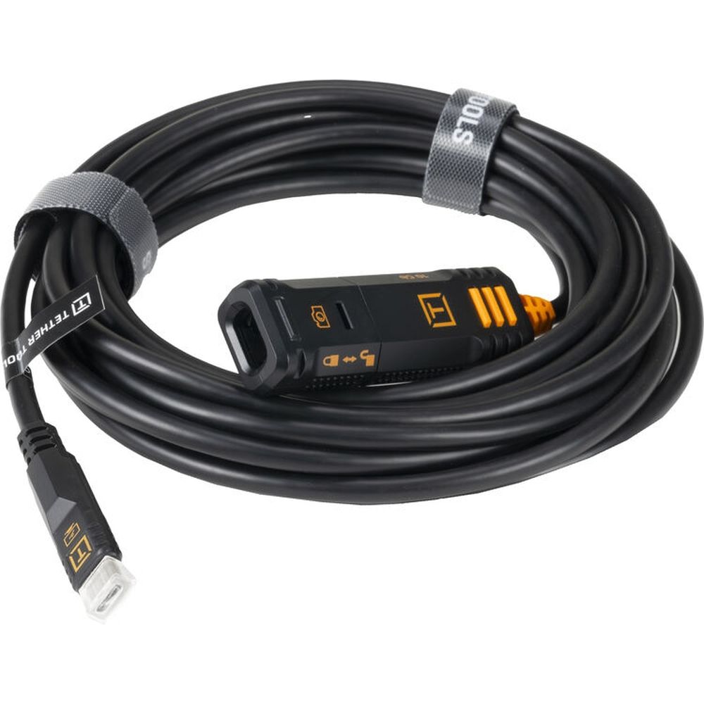 Cavo di prolunga con blocco TetherBoost USB-C TetherPro Optima 10G di Tether Tools, 4,8 m, nero