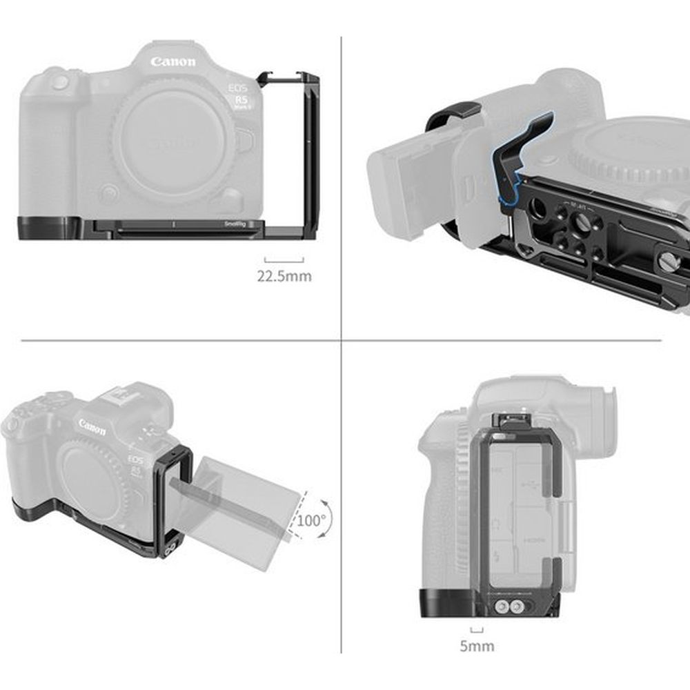 Piastra di montaggio a L SmallRig 4983B per Canon EOS R5 Mark II