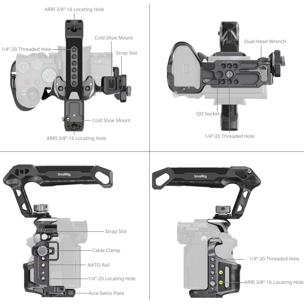 Kit gabbia SmallRig 6031 Advanced "Rhinoceros" per Sony Alpha 7 V / 7R V / 7 IV