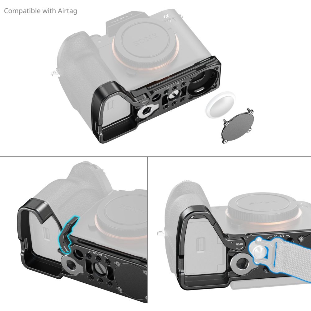 SmallRig 6033 Baseplate con slot AirTag per Sony Alpha 7 V / 7R V / 7 IV