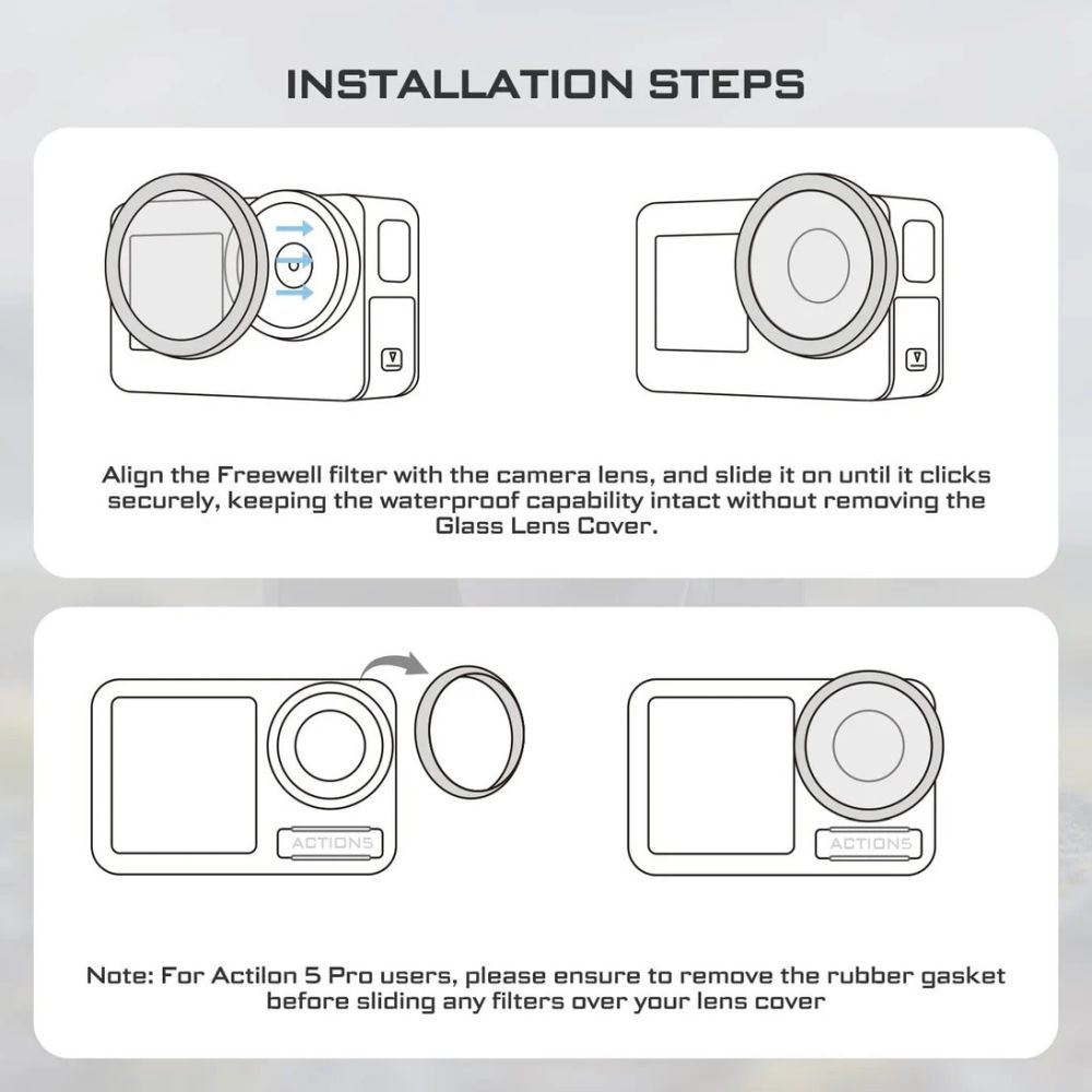 Filtri Freewell DJI Osmo Action 5 Pro - Standard Day - Confezione da 4