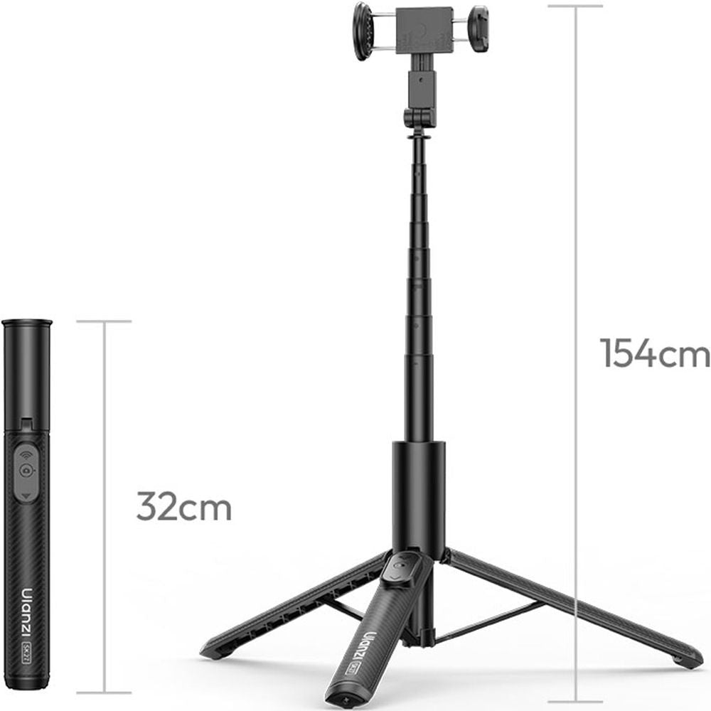 Ulanzi SK27 Bastone per selfie portatile con treppiede e morsetto per telefono