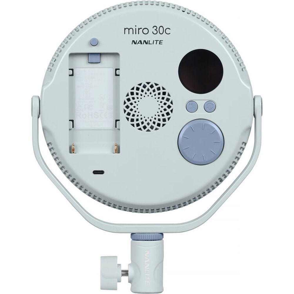 Nanlite Miro 30c Pannello luminoso rotondo a LED a colori (blu menta)