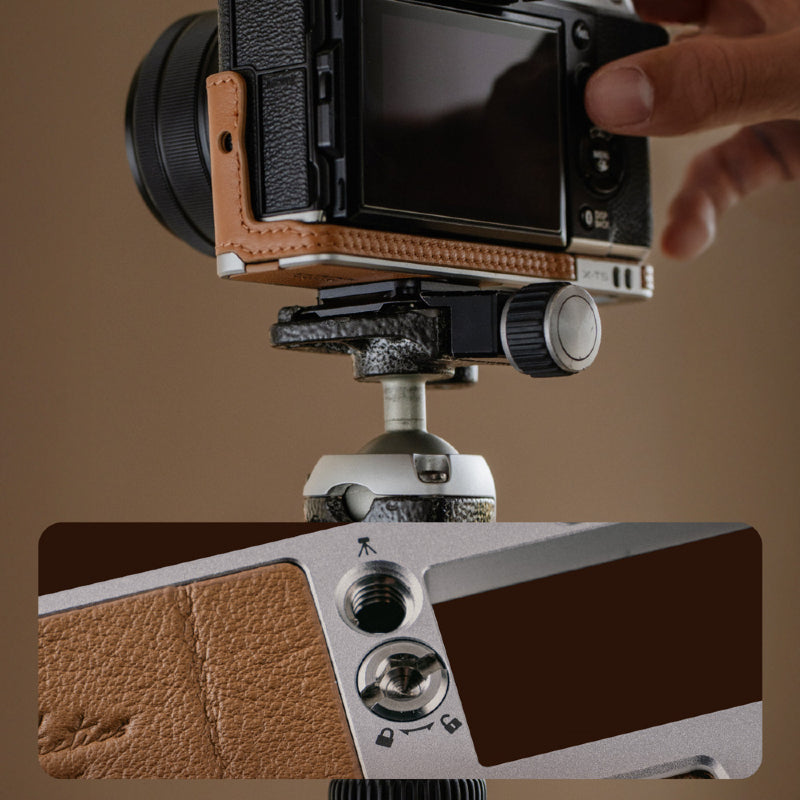 PGYTECH Leather Camera Case for Fujifilm X-S20 – Clay Brown