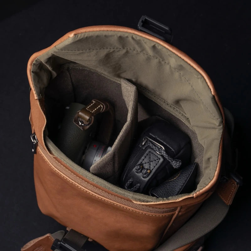 Wotancraft Pilot Travel Camera Bag 3,5L – Pelle Marrone