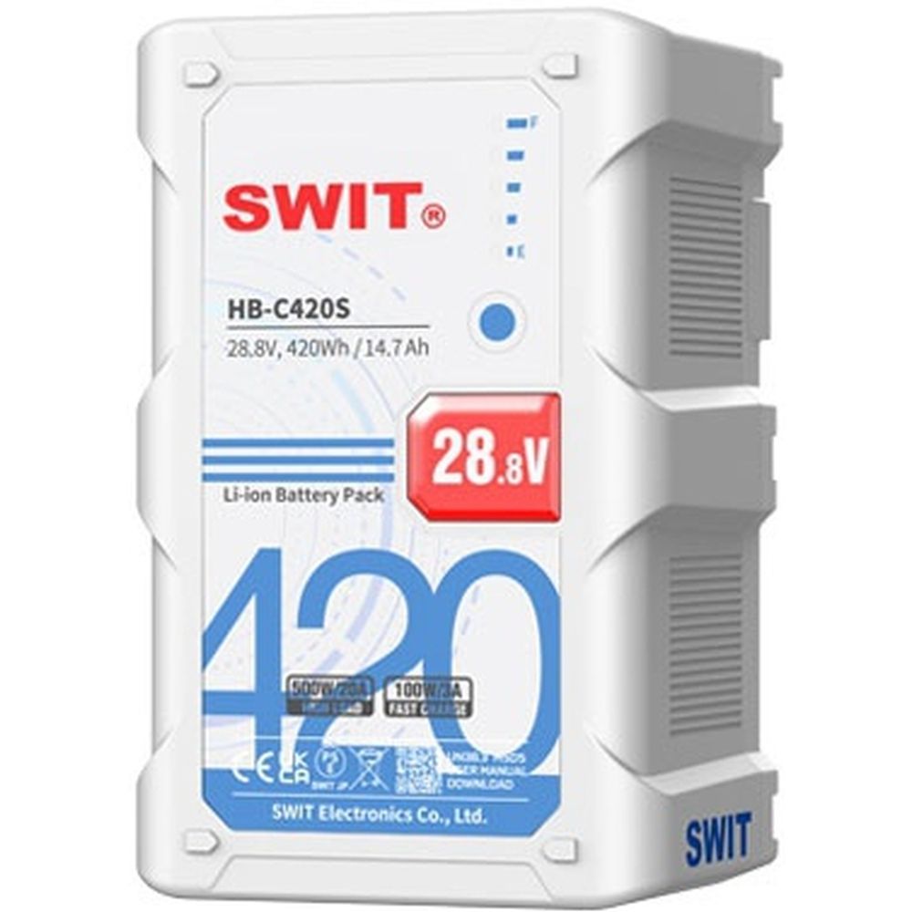 Batteria SWIT HB-C420S da 420 Wh e 500 W, super-carico, 28 V, montaggio a V