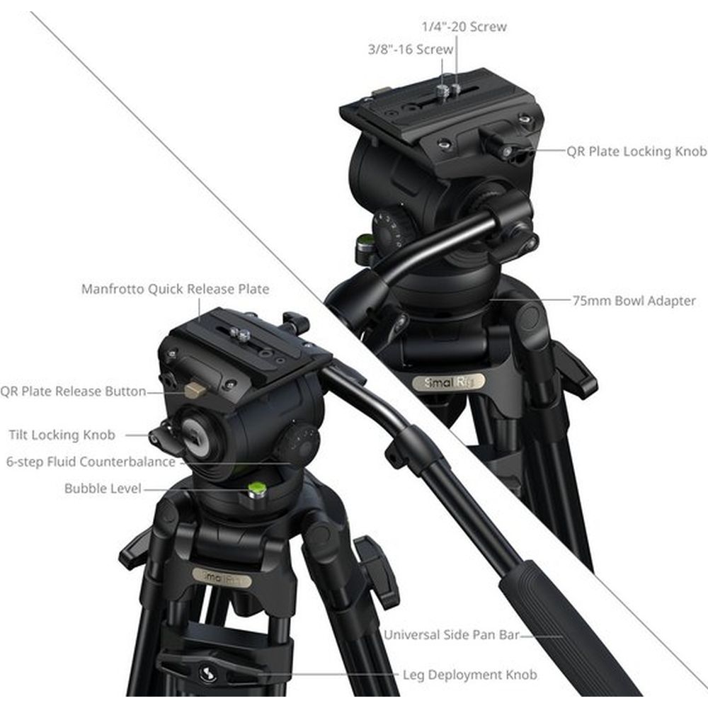 Treppiede in lega di alluminio per impieghi gravosi SmallRig 5579 FSD16 FreeSpeed