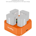 Caricabatterie per batteria a quattro canali per fotocamera SmallRig 5749 per NP-FW50