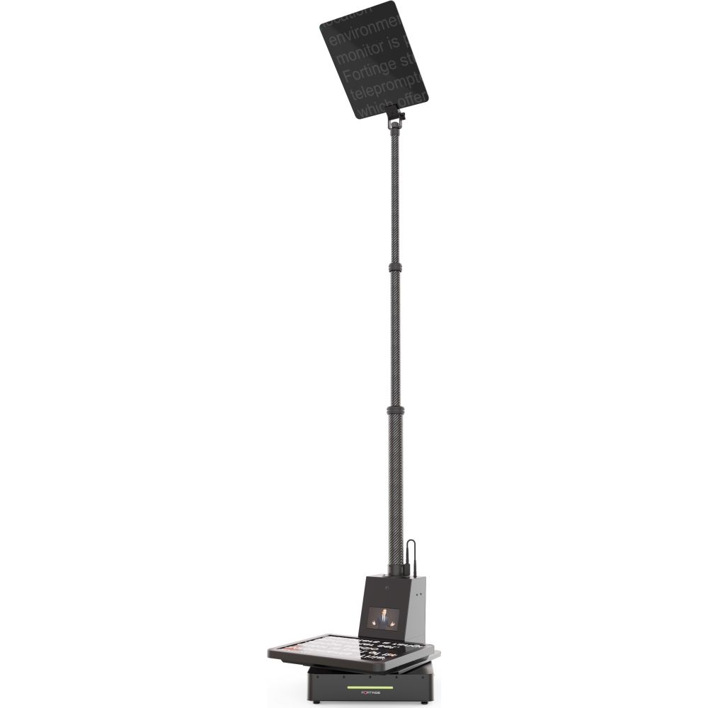 Teleprompter da palco motorizzato doppio ad alta luminosità Fortinge MOBO 19-HB da 19 pollici