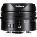 Obiettivo 7Artisans AF 40mm f/2.5 con attacco Sony E, colore nero.