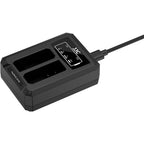 JJC Nikon DCH-EL14TC Caricabatteria doppio USB-C (per Nikon EN-EL14/EN-EL14A)