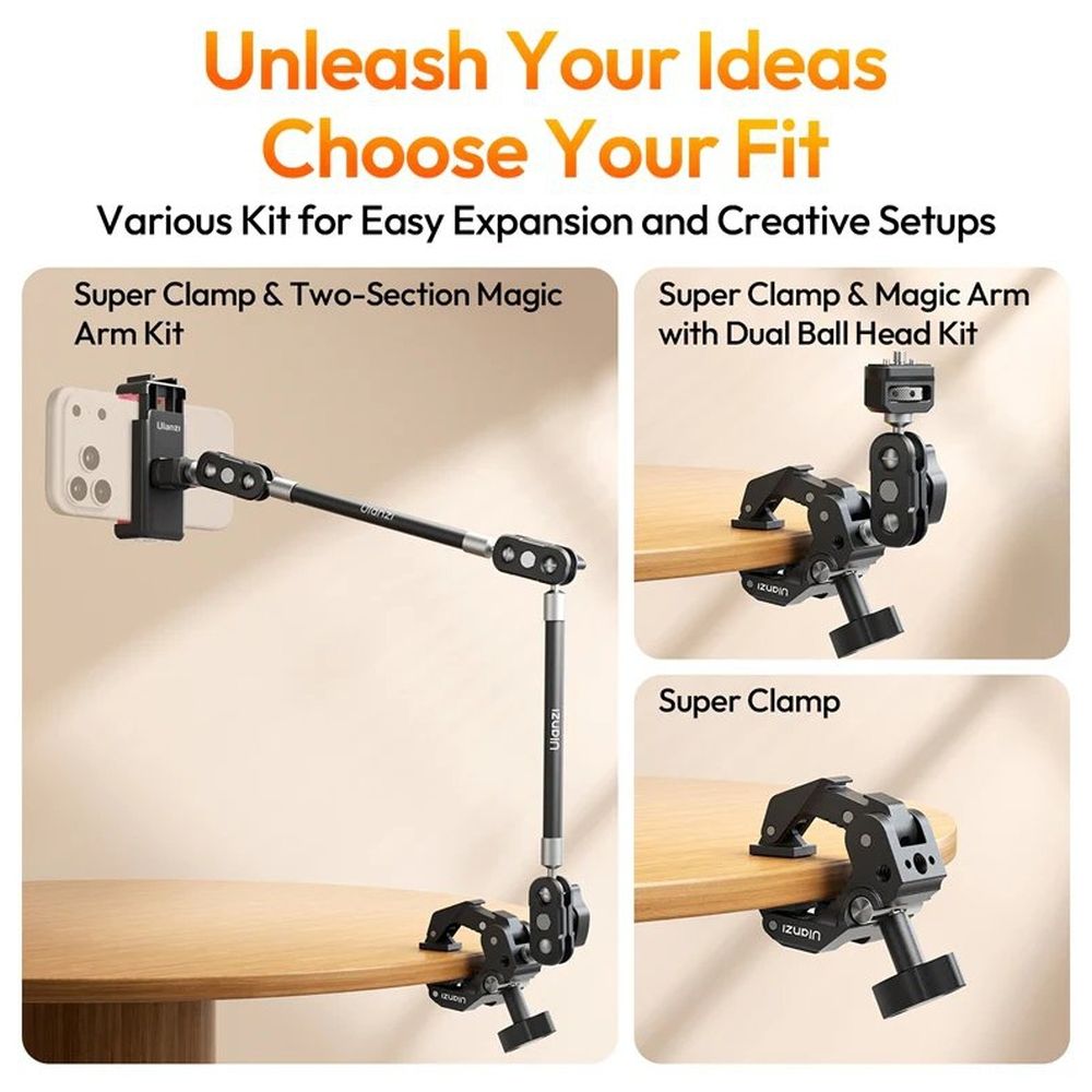Kit pod Ulanzi CO78 Super Clamp (Super Clamp e Magic Arm con kit testa a doppia sfera)