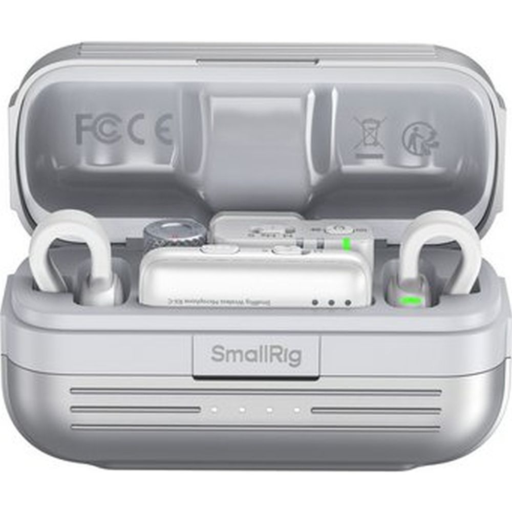 Microfono wireless SmallRig 5716 S70 con compatibilità multi-dispositivo, bianco